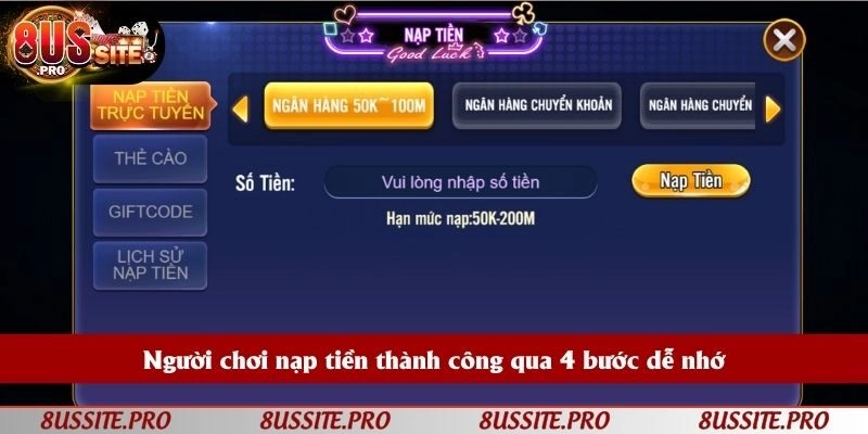 Hướng dẫn nạp tiền 8US
